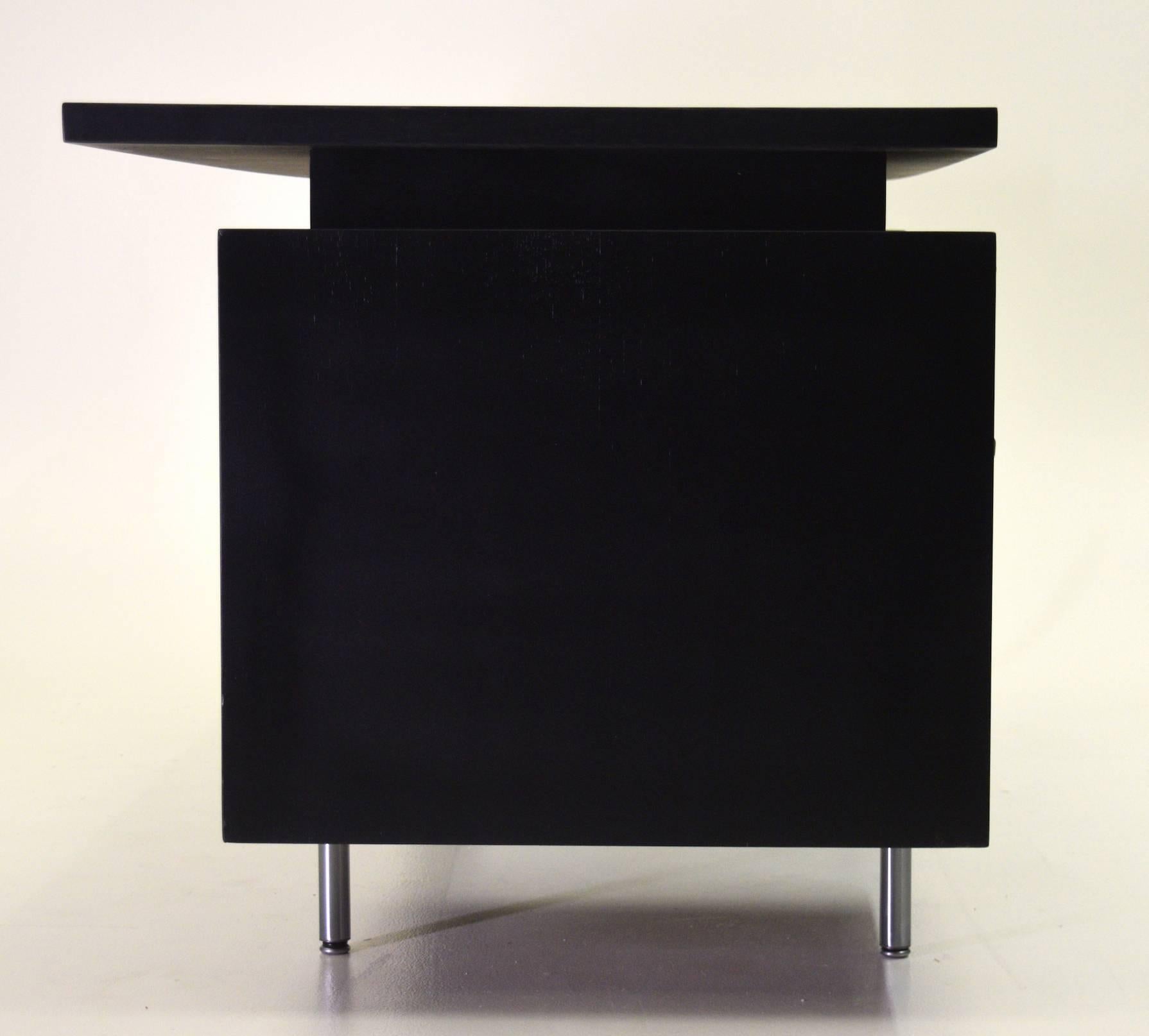 20th Century George Nelson for Herman Miller Executive Double Pedestal Desk in Black Lacquer