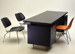 George Nelson for Herman Miller Executive Double Pedestal Desk in Black Lacquer