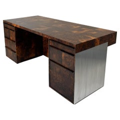 Pristine Paul Evans Cityscape Burl Walnuss Executive Desk.