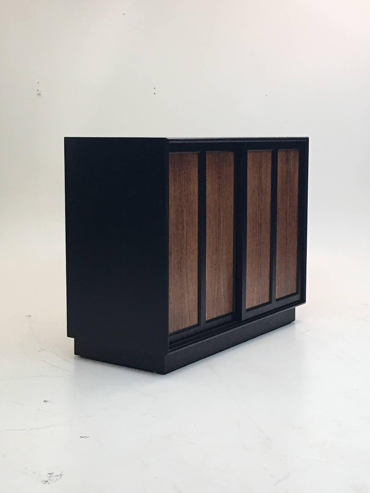Rosewood and Black Lacquer Server Buffet by Harvey Probber 1