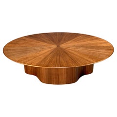 Unique 54-inch Oval Walnut Coffee Table by Aaron Saxton