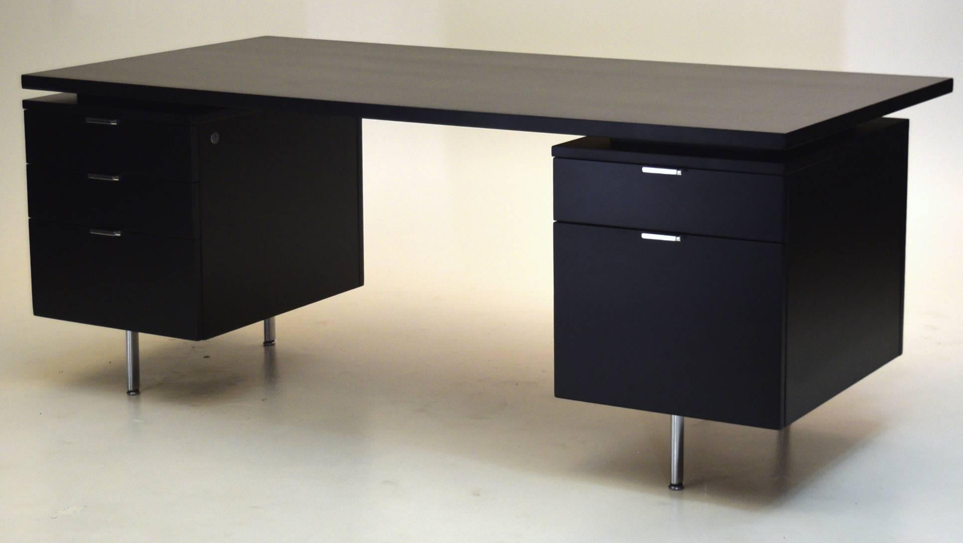 20th Century Exceptional Executive Desk by George Nelson for Herman Miller in Black Lacquer