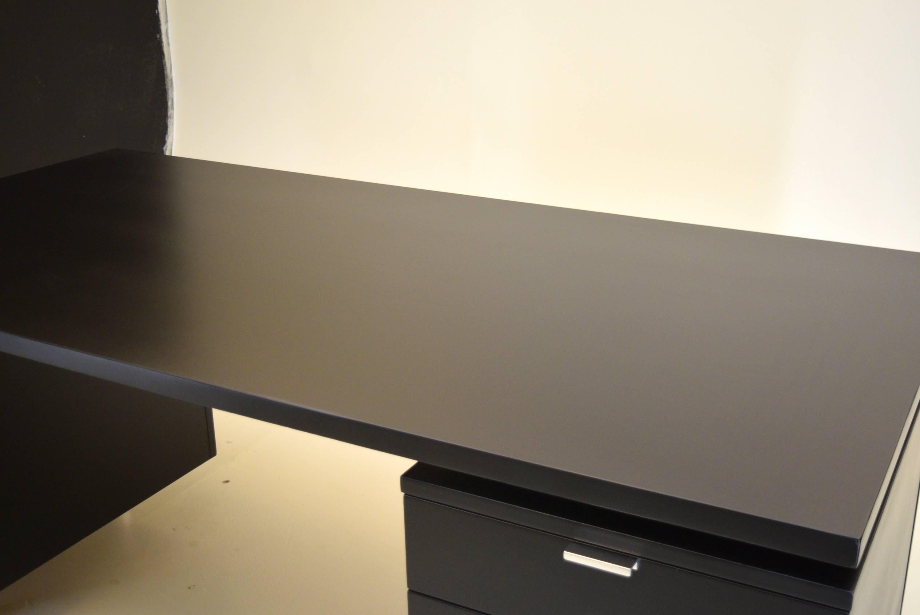Exceptional Executive Desk by George Nelson for Herman Miller in Black Lacquer 2