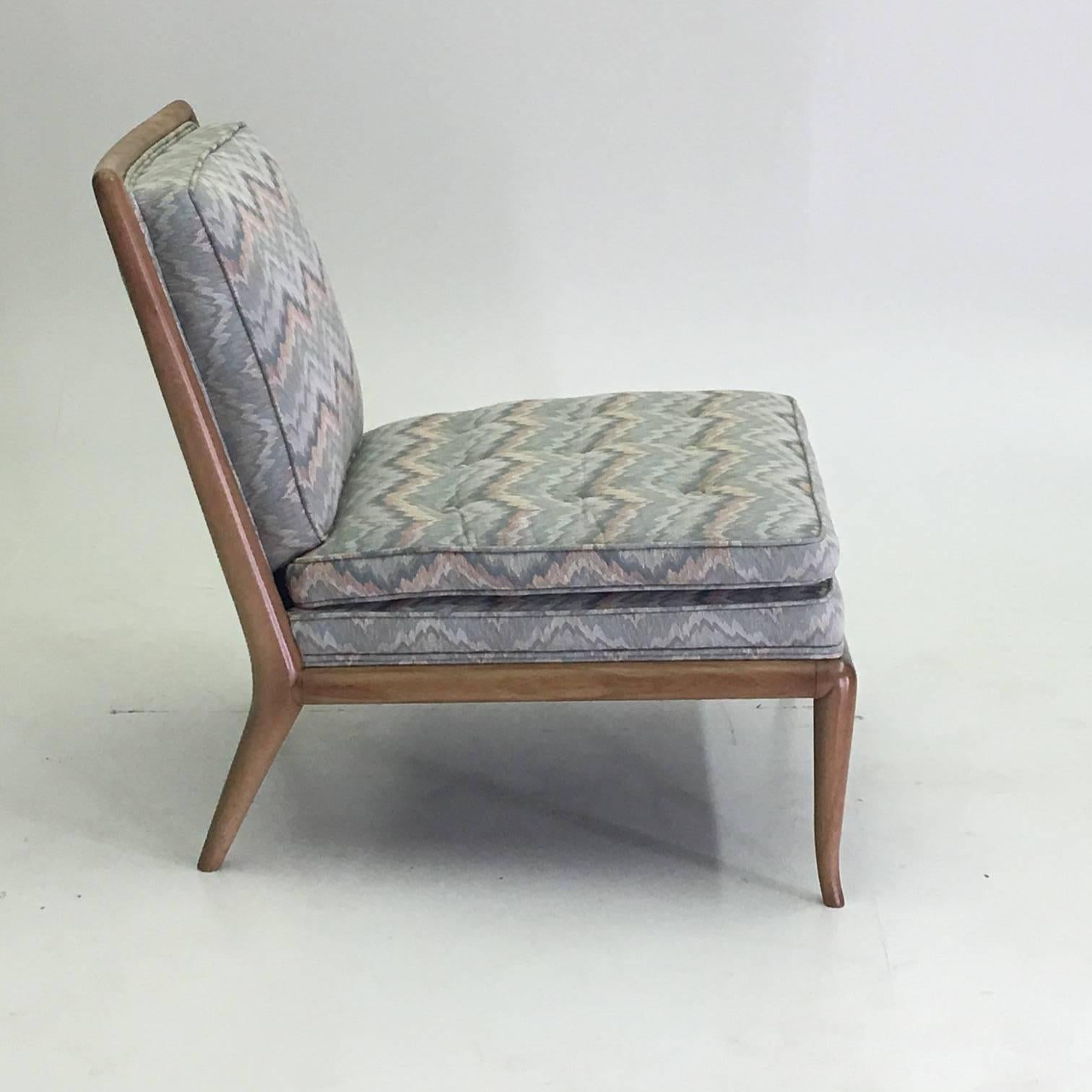 Mid-Century Modern Impeccable Original Upholstered T.H. Robsjohn Slipper Chair