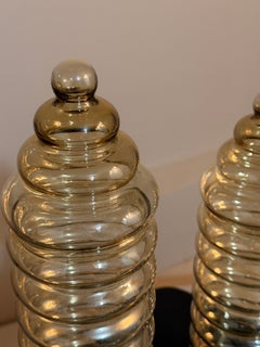 Jacob Bang For Holmegaard Primula Glass Canister Set Beehive Apothecary Jars