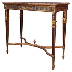 Neoclassical French Empire console Table gilt wood.