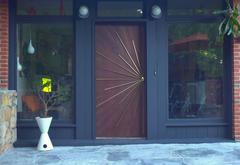 Ray Burst Single Entry Door with Radial Walnut