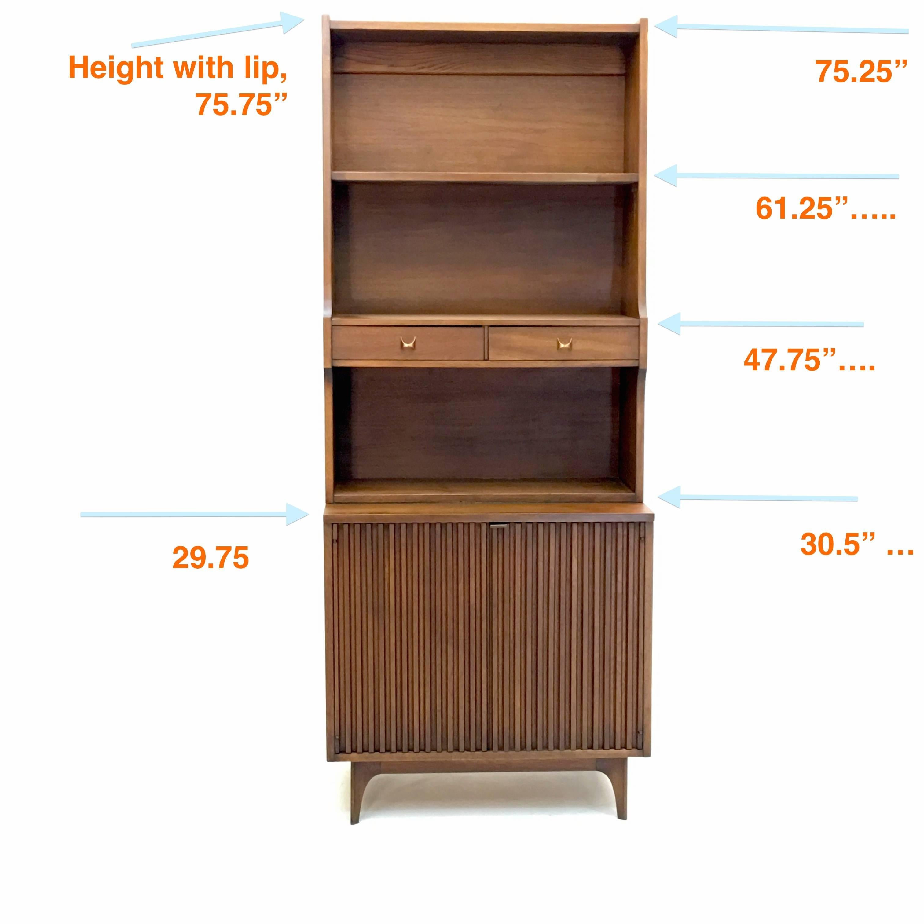 Walnut Broyhill Brasilia Premier Modular Shelving and Cabinet