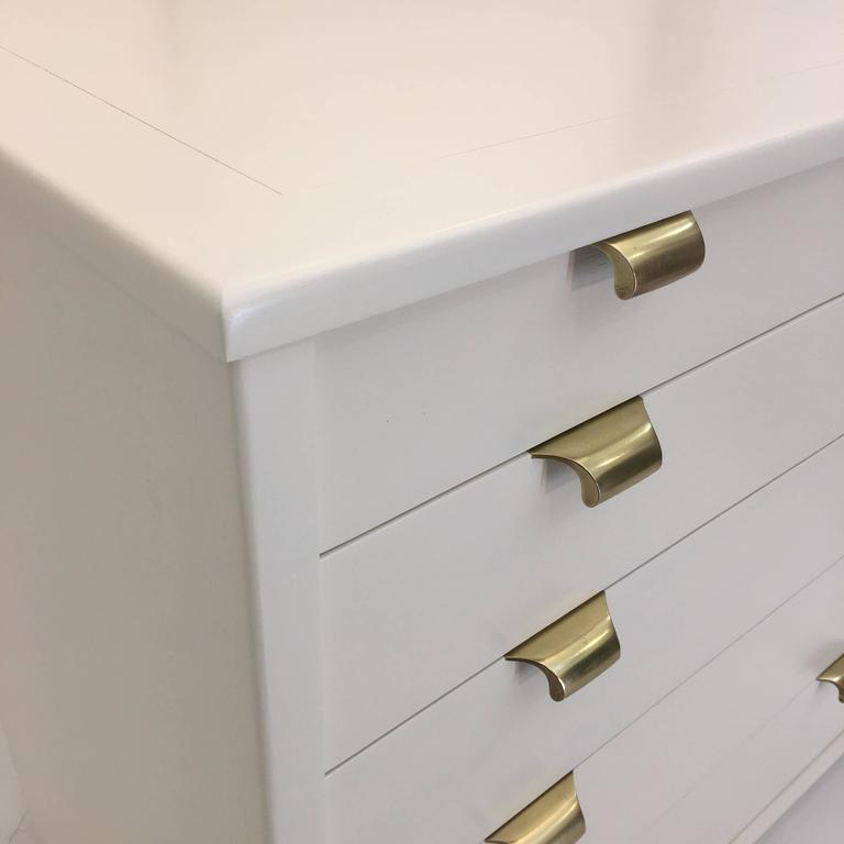 OffWhite Linen Lacquered Chest by Edward Wormley For Sale at 1stDibs