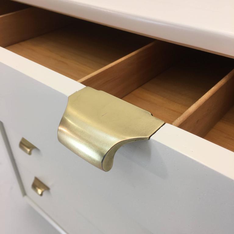 OffWhite Linen Lacquered Chest by Edward Wormley For Sale at 1stDibs