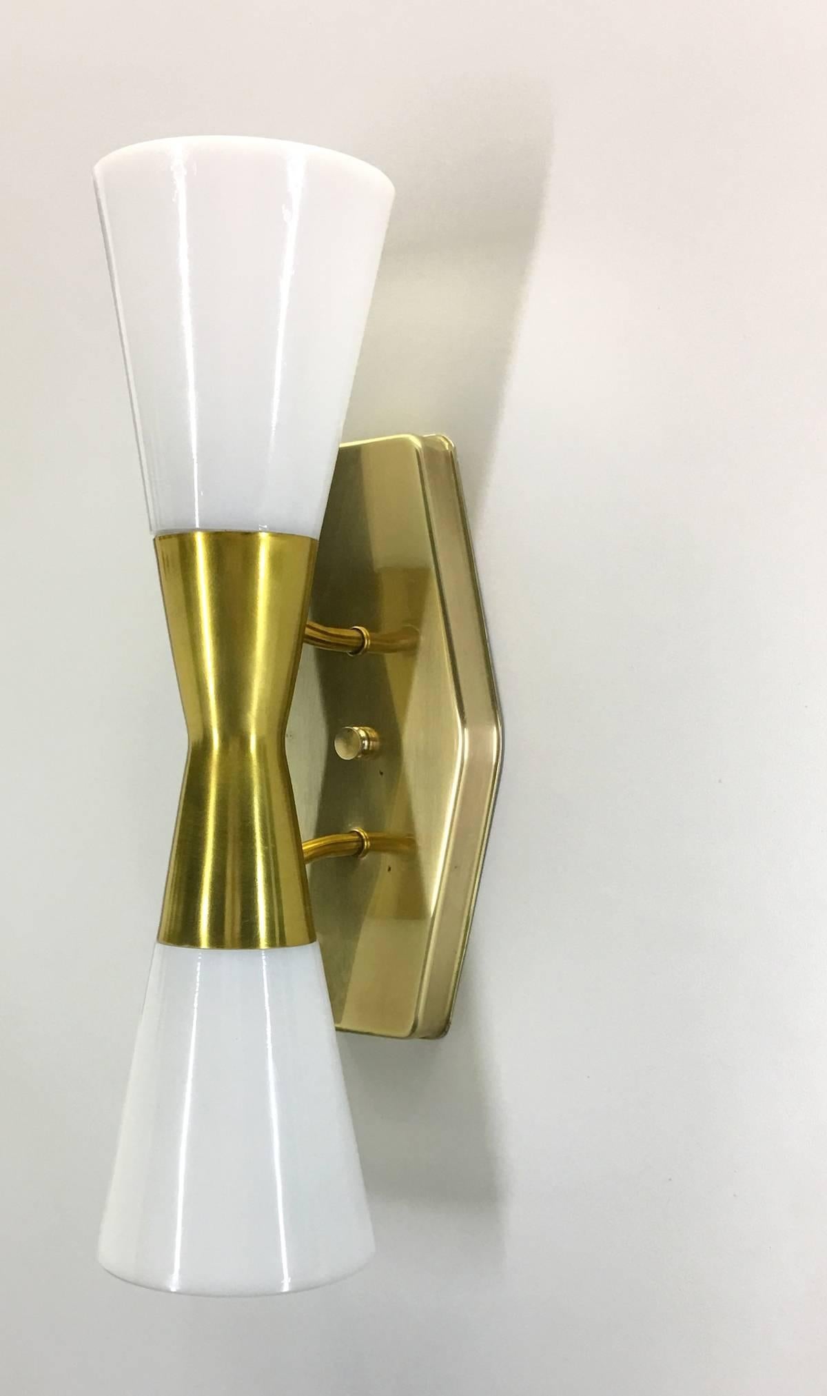 Set of Four Large Wall Sconces by John C. Virden, 1955 In Excellent Condition In South Charleston, WV