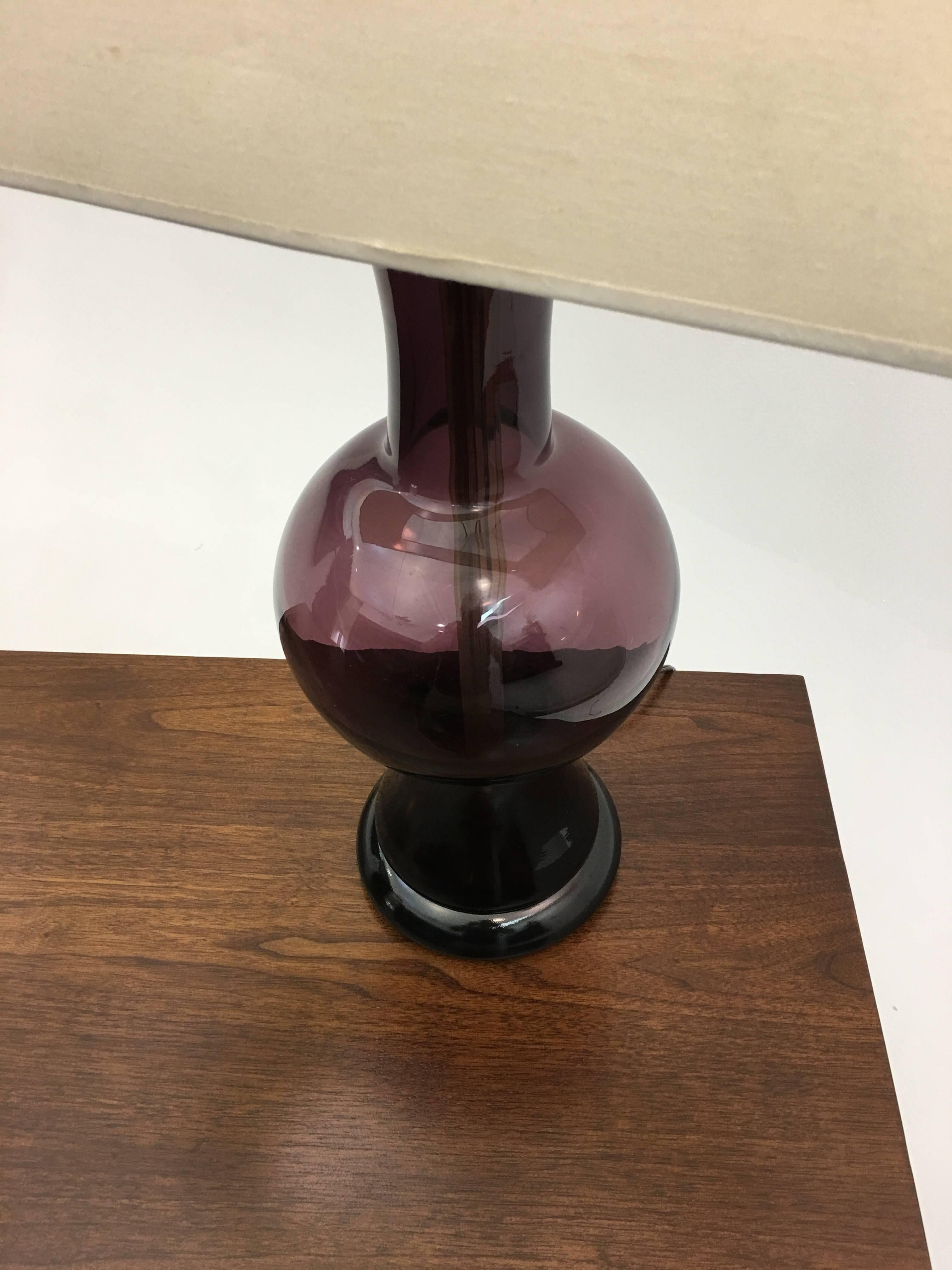 Verre d'art Lampe à poser Blenko par Winslow Anderson 1952 en vente