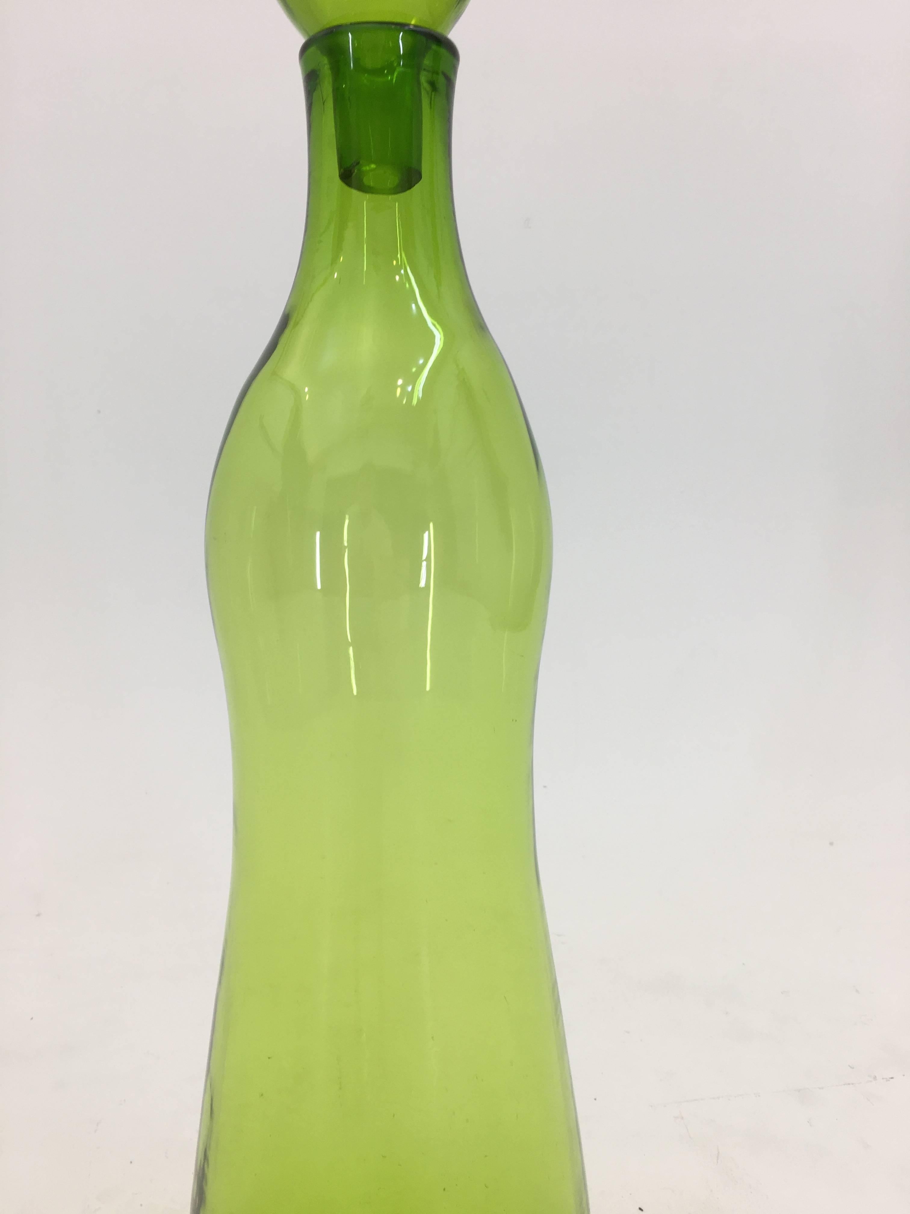 Monumental Decanter by John Nickerson for Blenko, 1972 In Excellent Condition In South Charleston, WV