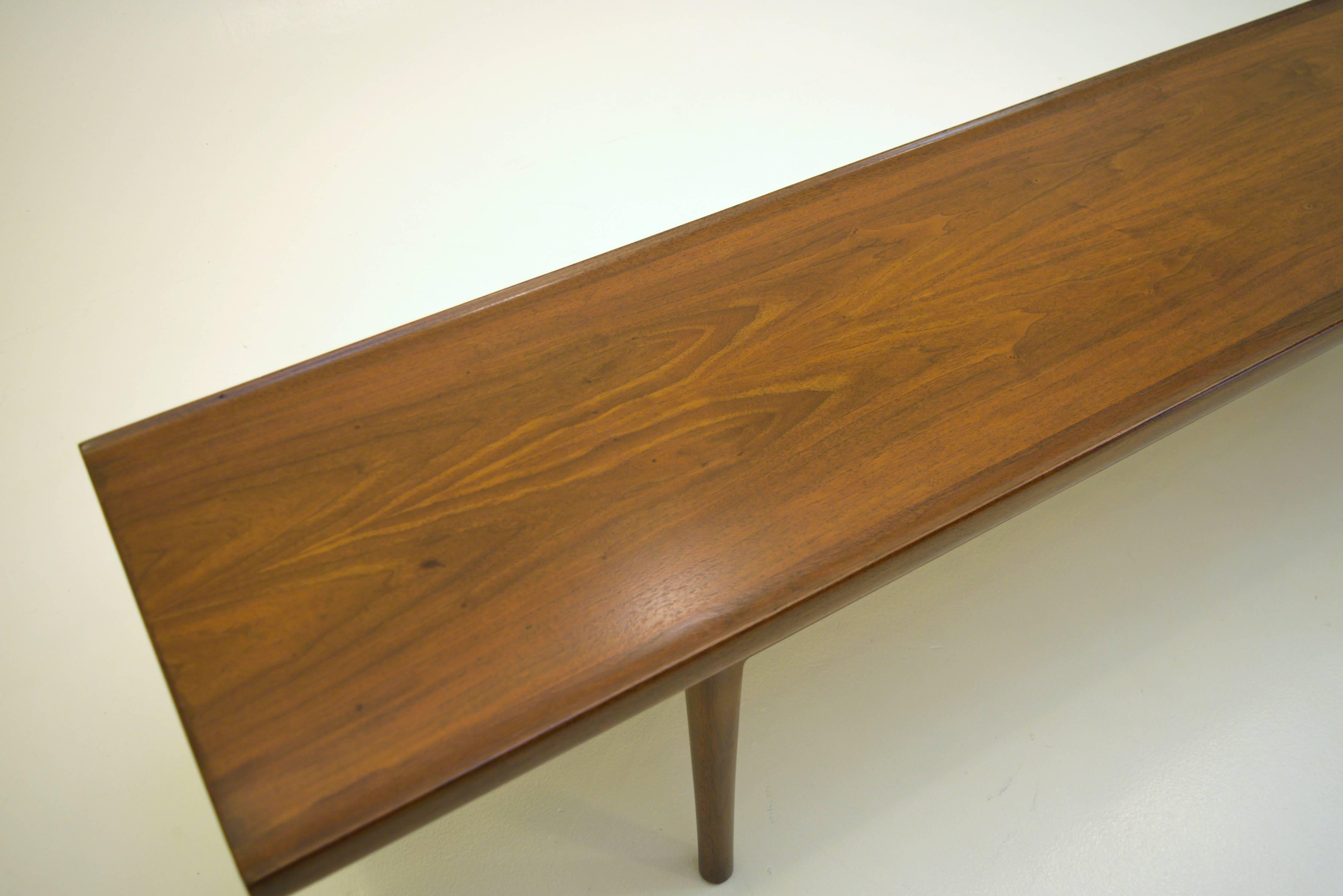 Mid-Century Modern Long Coffee Table by Kipp Stewart and Stewart MacDougall in Walnut