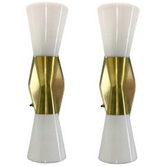 Vintage Pair of Brass Bow Tie Sconces by Virden Lighting