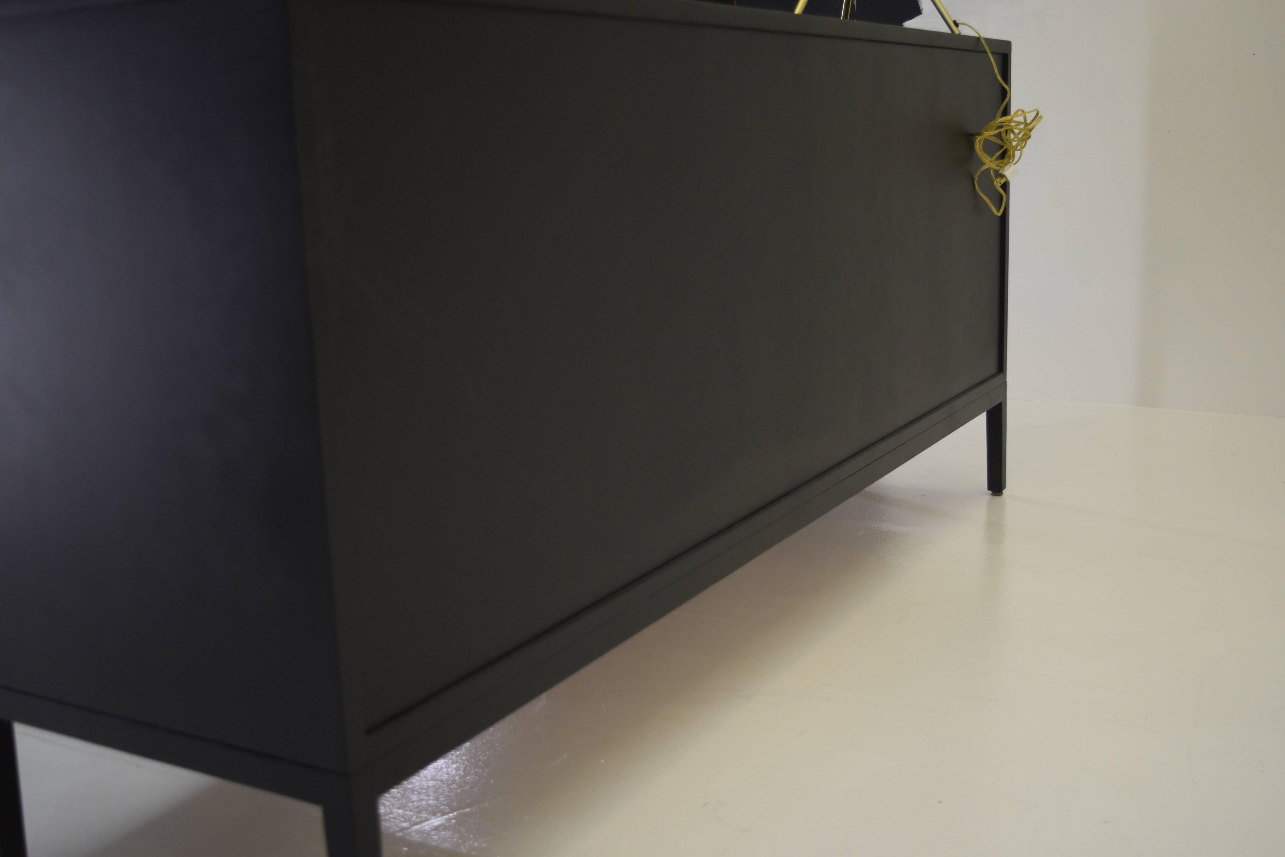 Pristine Black Lacquer Double Dresser by Paul McCobb for Calvin Irwin Collection 3