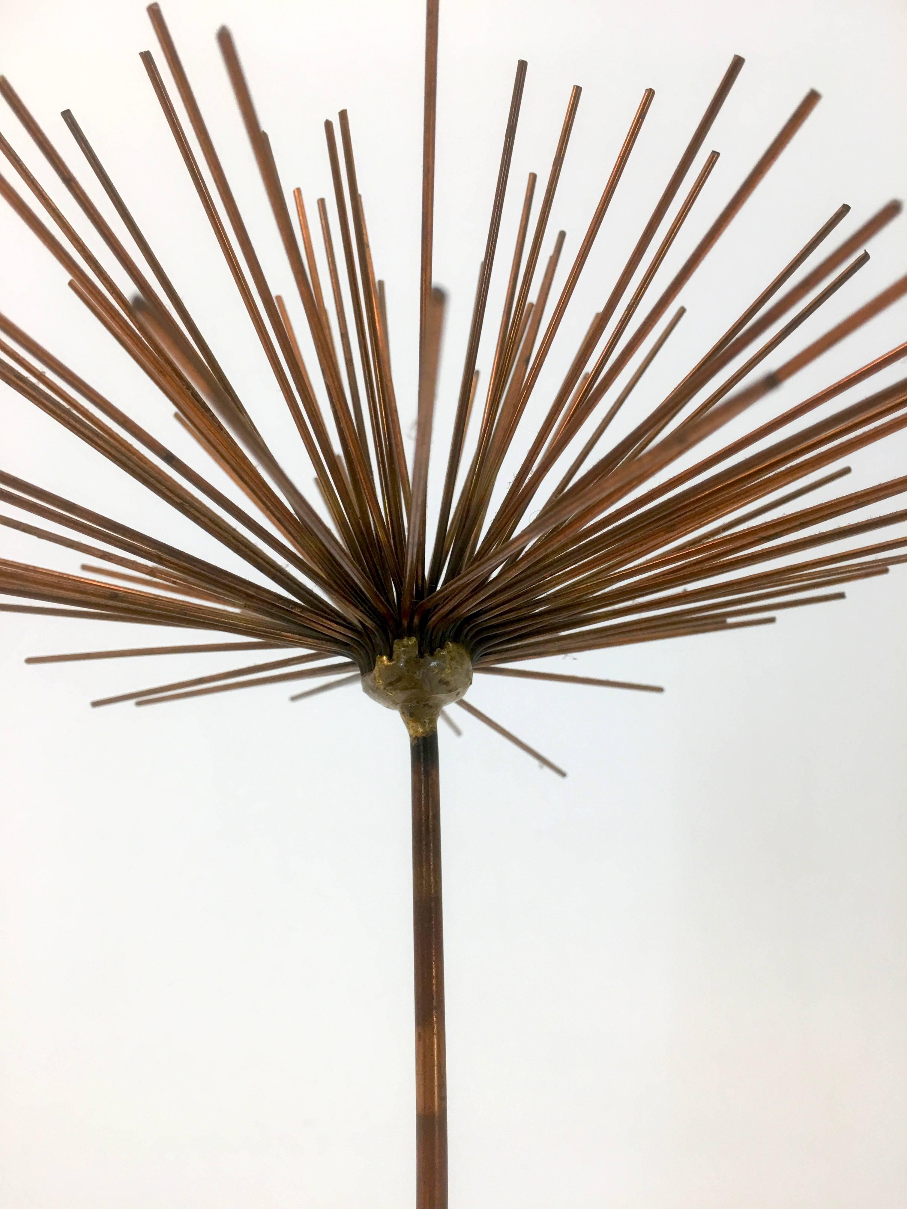 Mid-Century Modern Dandelion Flower Sculpture with Onyx by Curtis Jere Artisan House