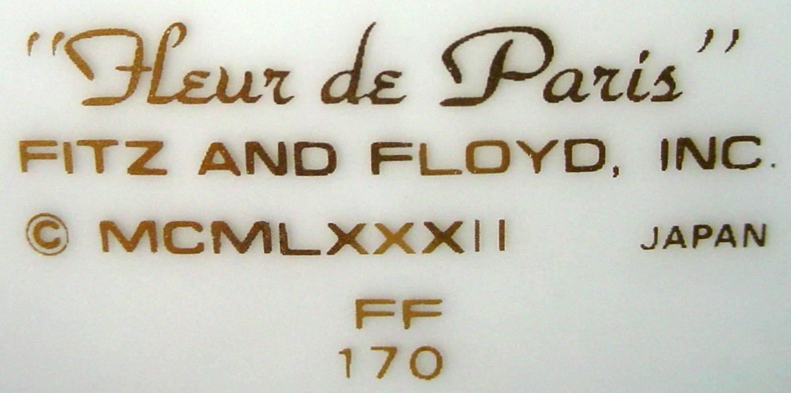 FItz and FLOYD china FLEUR DE PARIS pattern Set of 12 Luncheon Sets  4