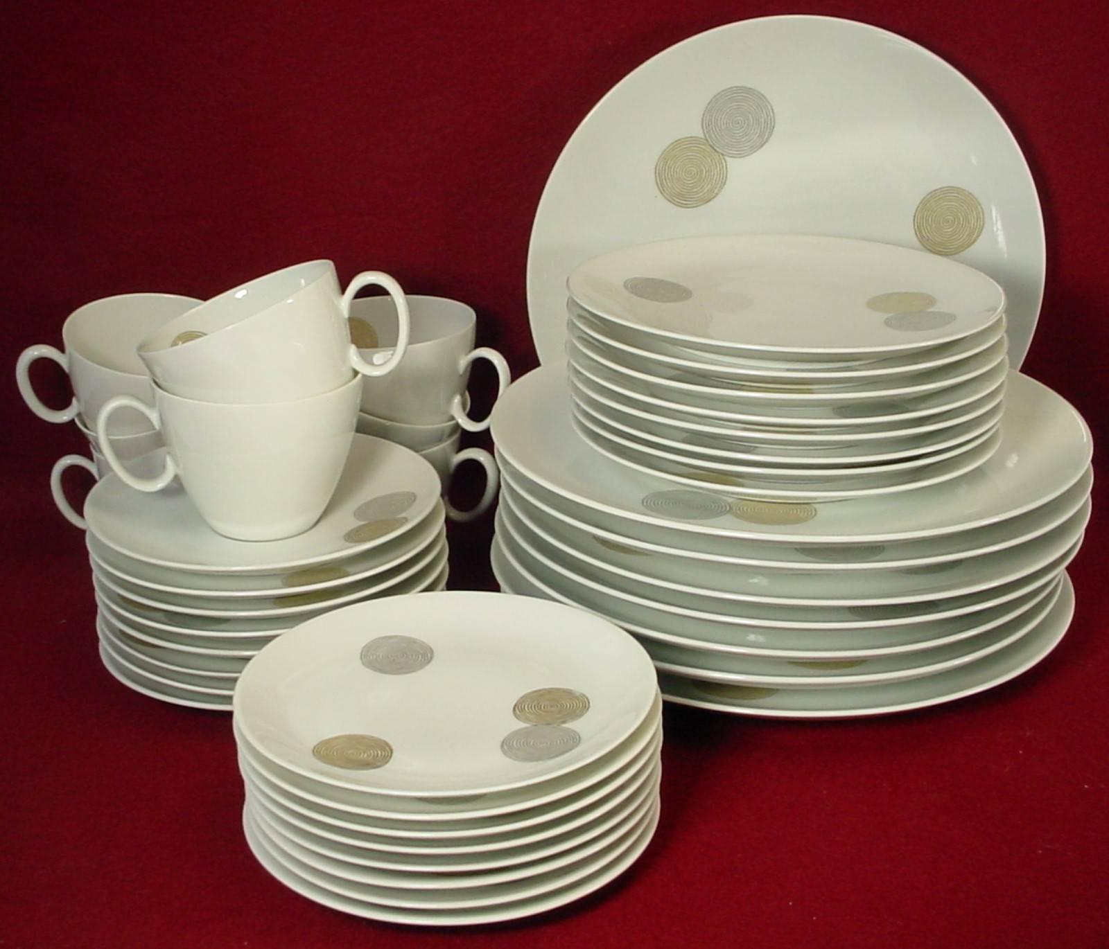 ROSENTHAL Germany COINS pattern 40-piece SET SERVICE for Eight (8)