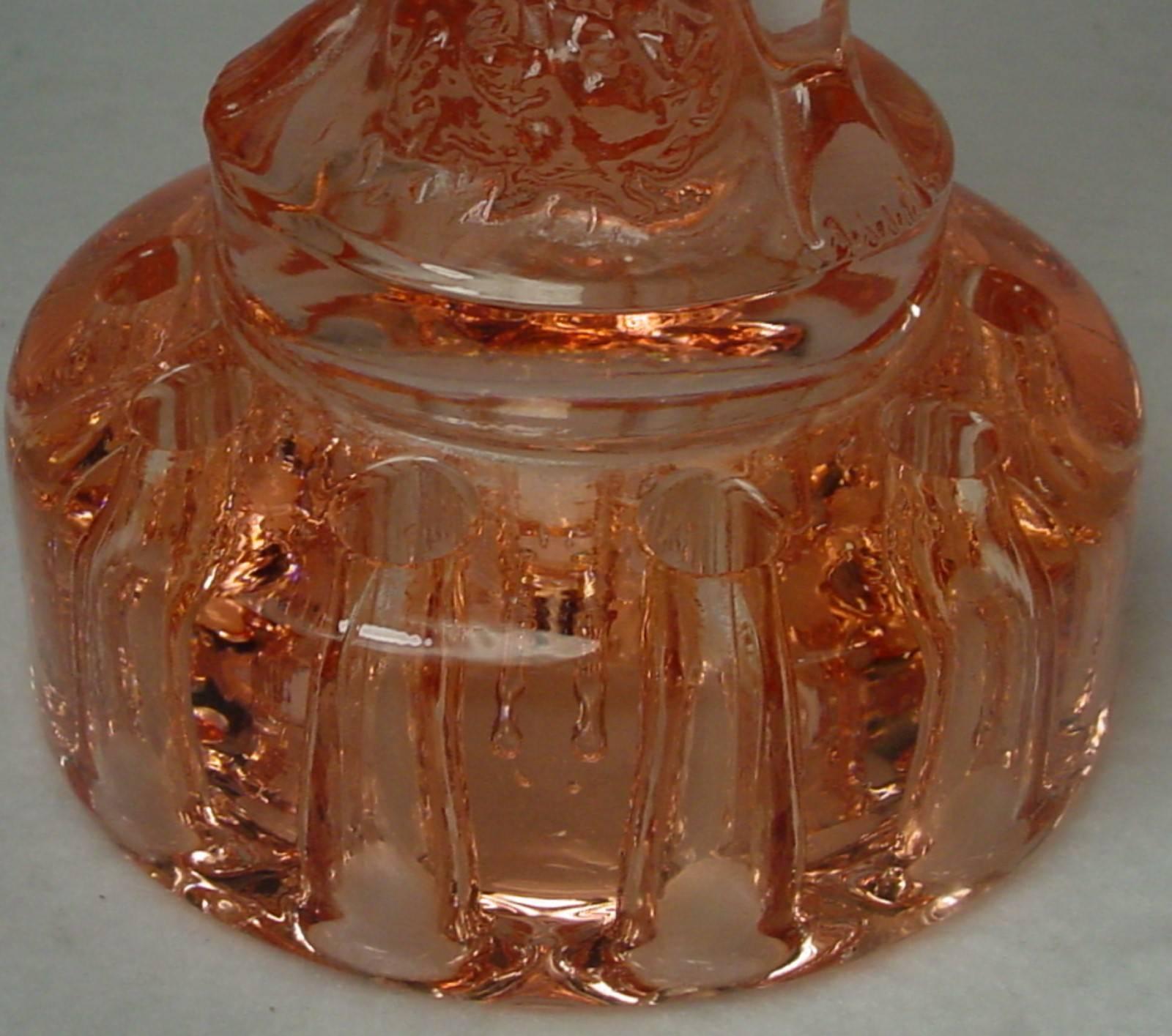 Cambridge Crystal Two Kids Pink Flower Frog In Excellent Condition In St. Petersburg, FL
