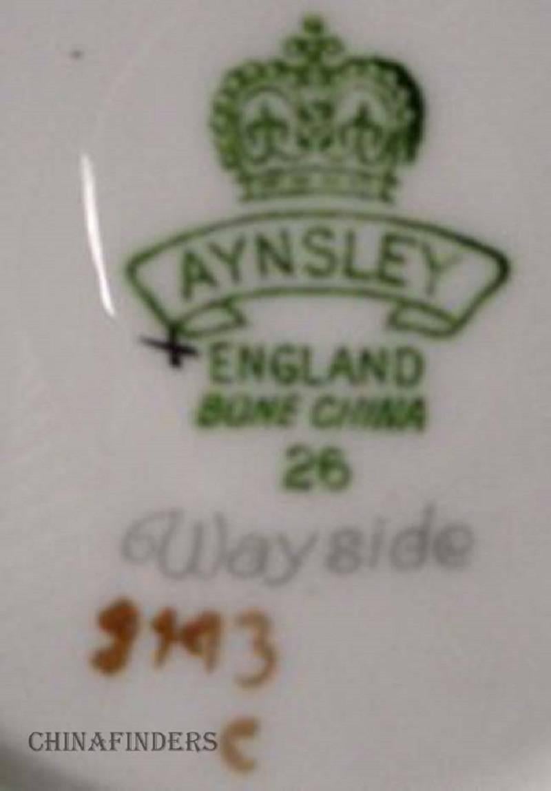 Aynsley China Wayside Pattern 55-Piece Set Service Twelve Less Three Cup, Saucer 2