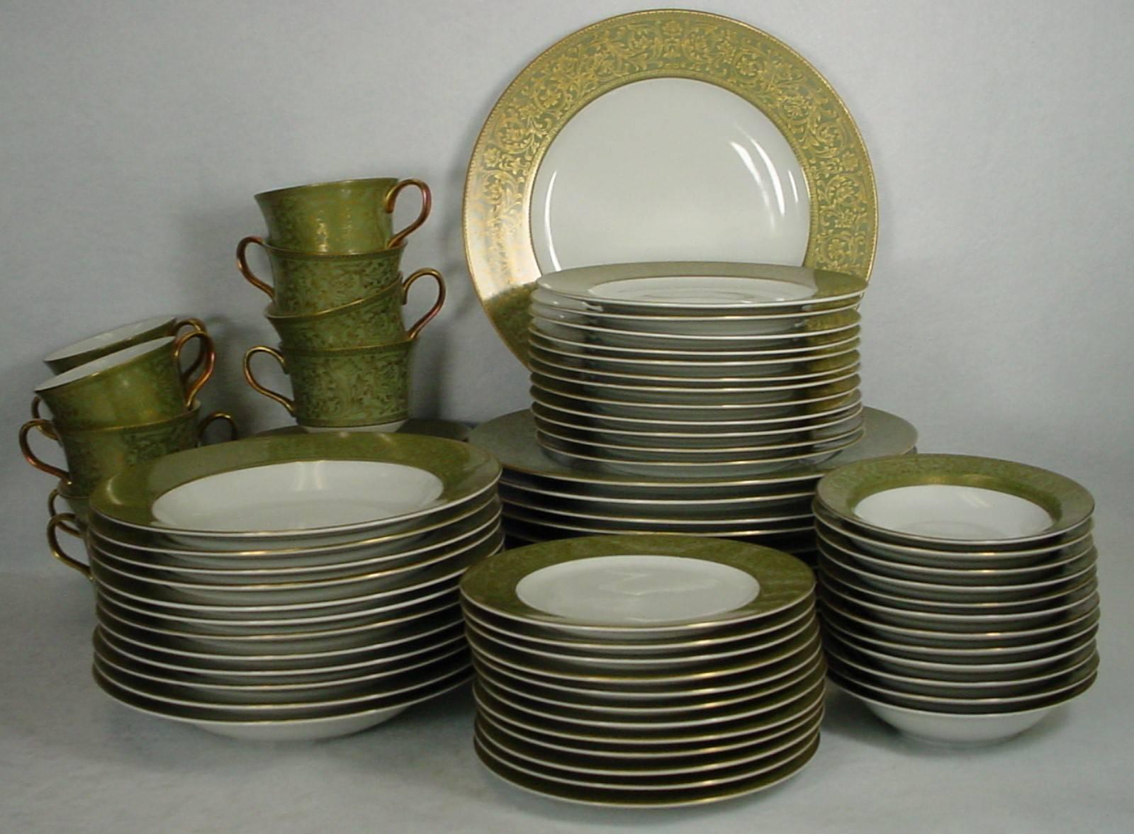 SANGO china VERSAILLES 3632 pattern 84-piece SET SERVICE for TWELVE For Sale