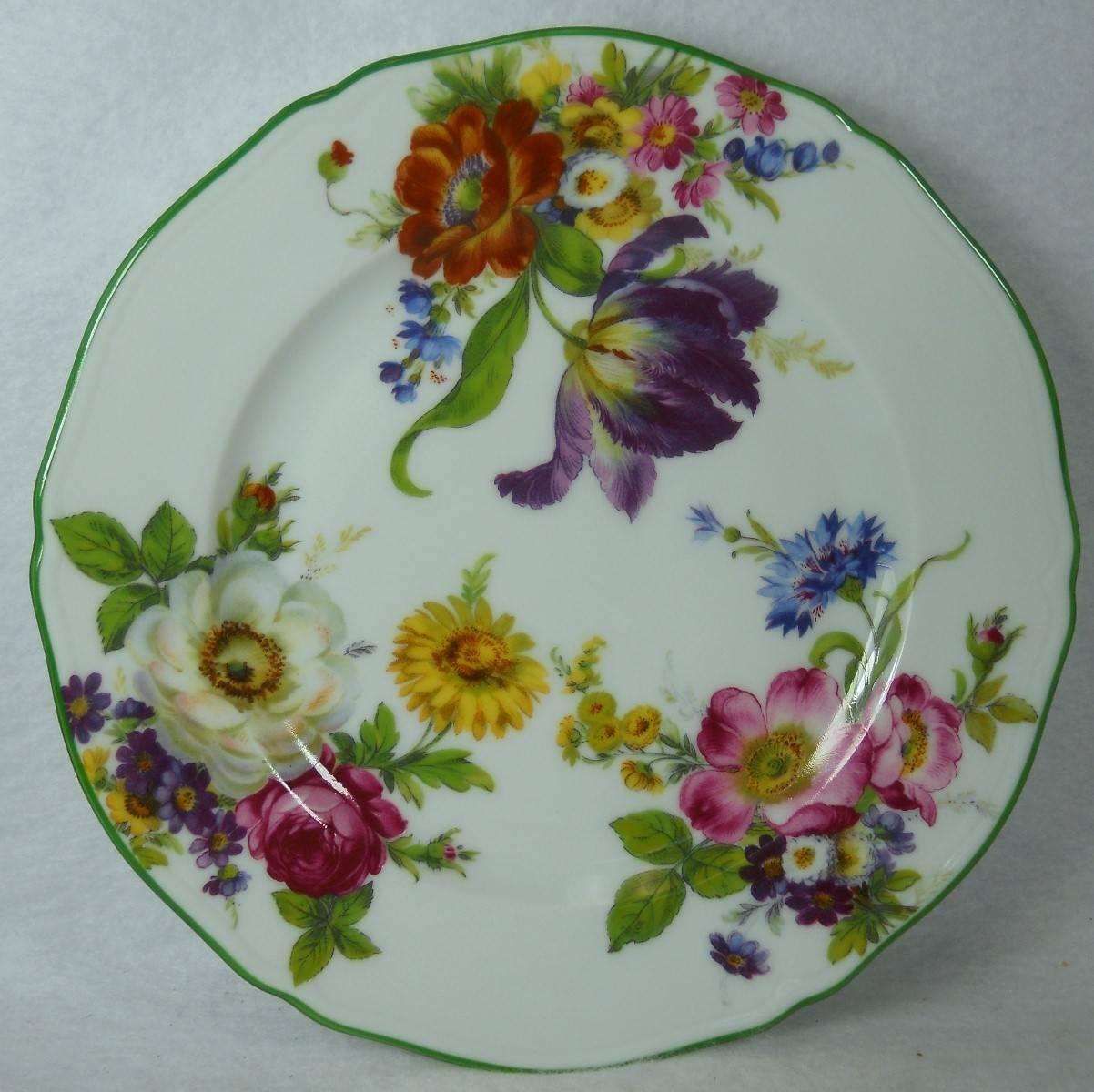 ROCHARD Limoges France GARDEN PATCH Salad Dessert Plate - 7-3/4"