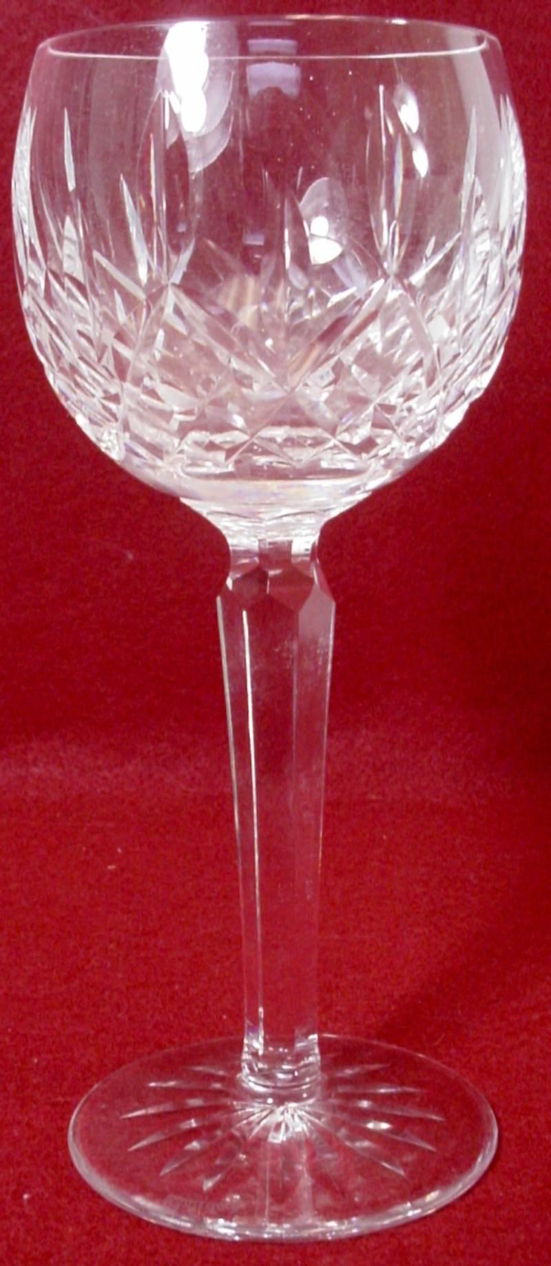 WATERFORD crystal LISMORE pattern HOCK WINE GLASS 7-1/2"