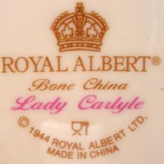 ROYAL ALBERT china LADY CARLYLE pattern TEAPOT with LID 48 oz.
