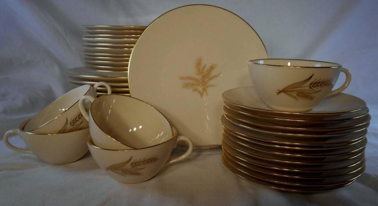LENOX china WHEAT R442 pattern 43 pc SET SERVICE for EIGHT