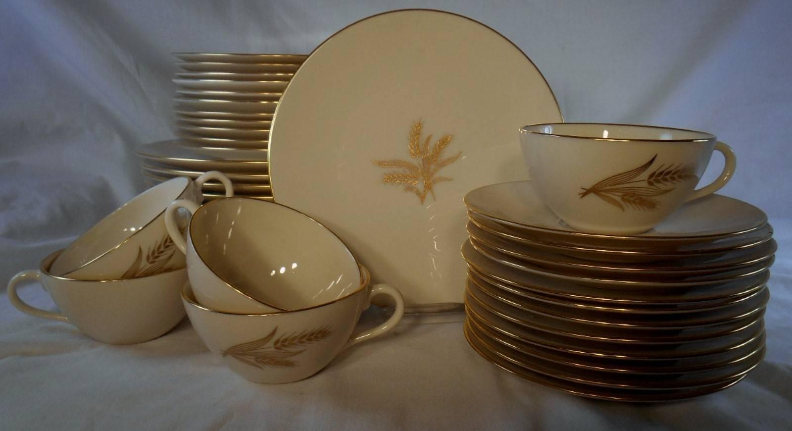 LENOX china WHEAT R442 pattern 43-pc SET SERVICE for EIGHT +/- For Sale