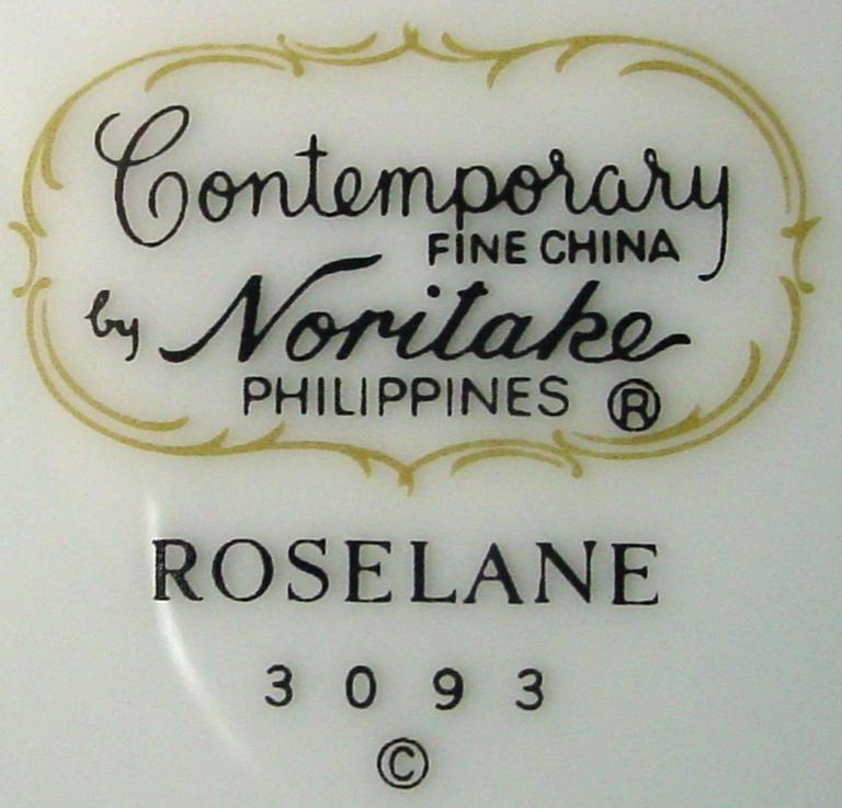 Noritake China Roselane 3093 Pattern 84-Pc Set Service for Twelve