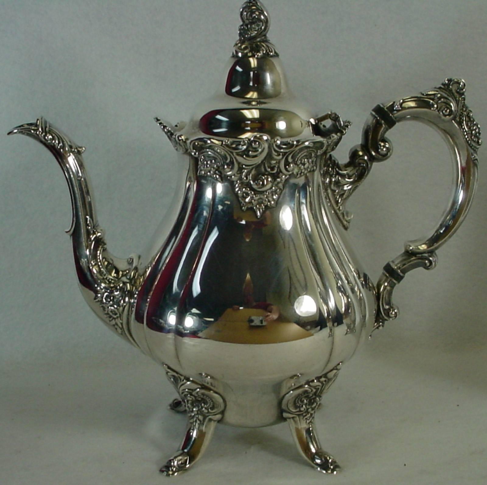baroque by wallace 281 silver teapot
