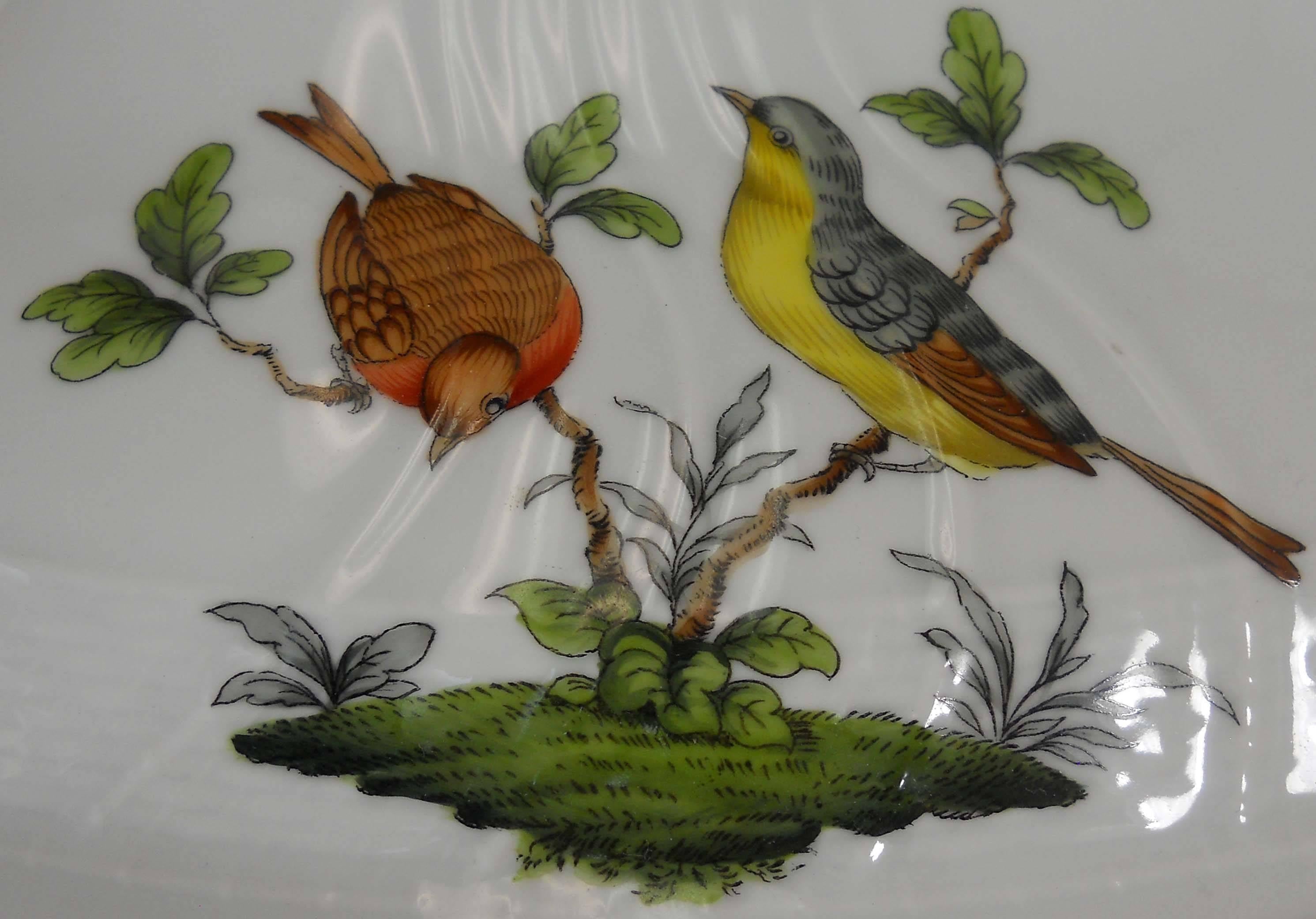 Herend Porcelain Rothschild Bird Pattern Hand-painted 3qt. Soup Tureen 1