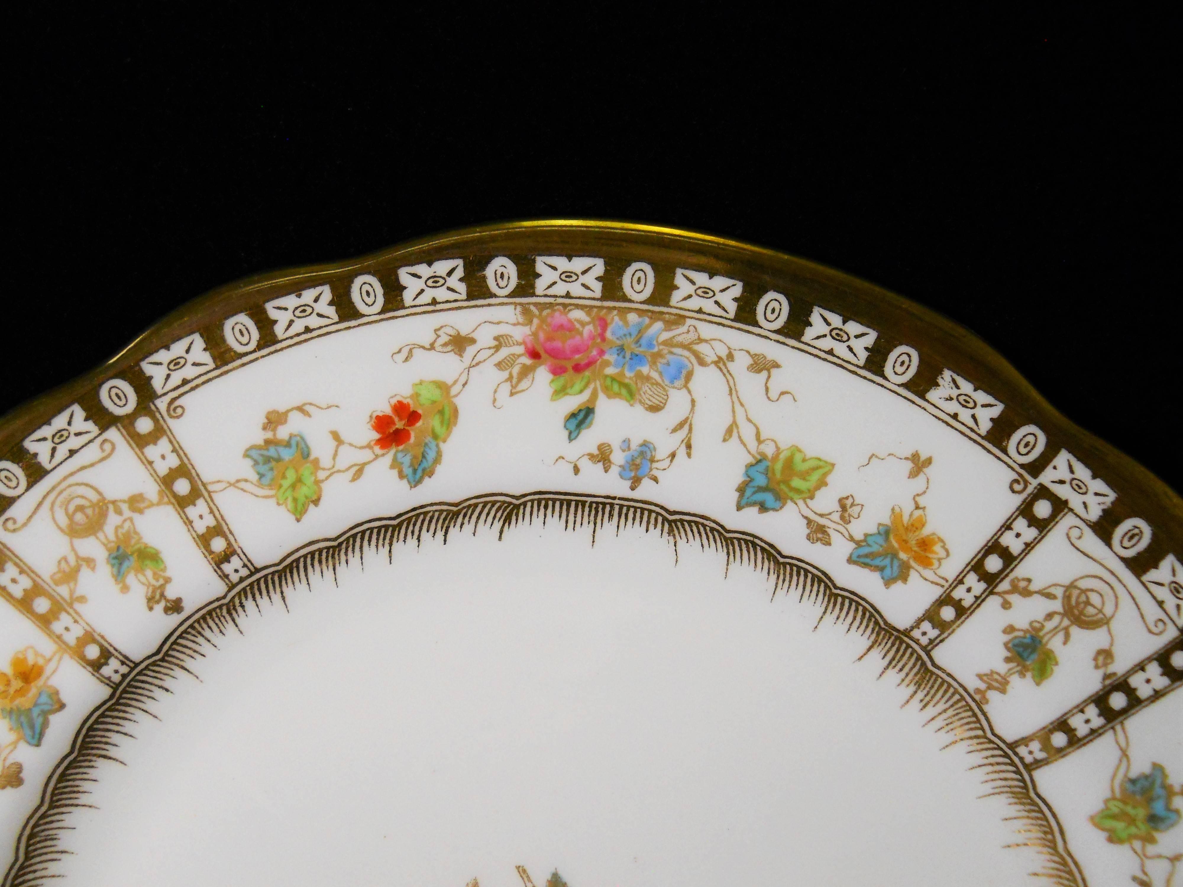 Stunning set of Ten 19th Century Dessert Plates Designed by Wedgwood China In Excellent Condition In St. Petersburg, FL