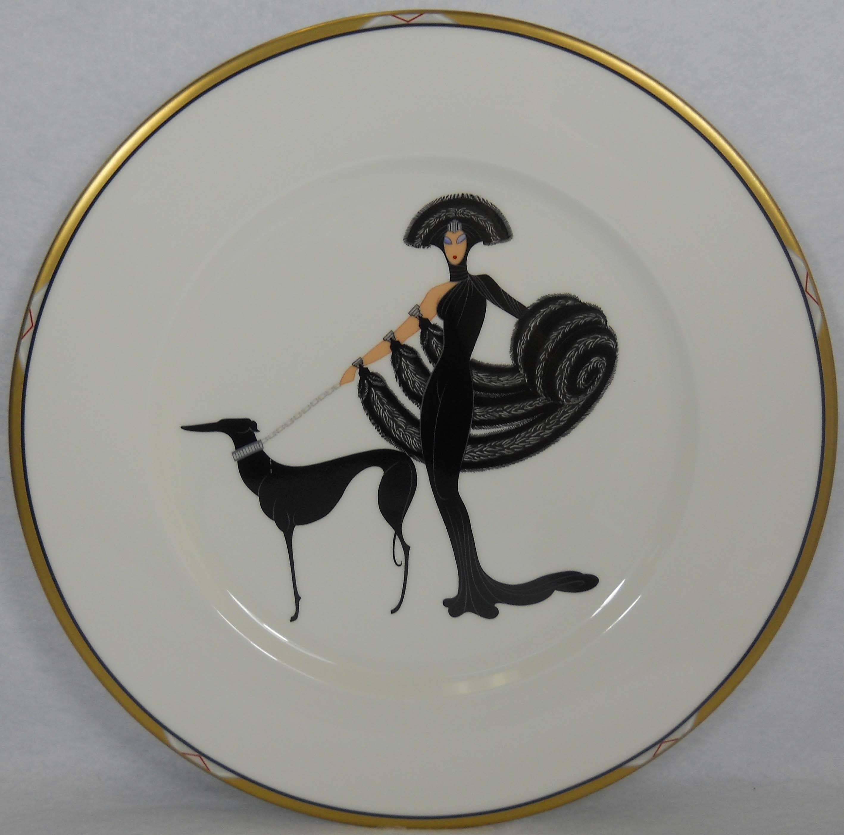 MINT Erte' Bone China "Symphony in Black" 1988 Collector Plate