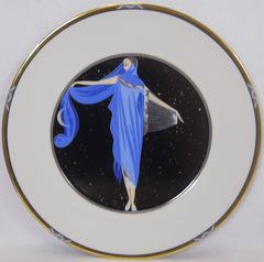 Used  1988 Erte Moonlight Porcelain Plate or Charger UH200 by Mikasa 