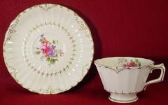 Royal Crown Derby porcelain ASHBY pattern CUP and SAUCER Set hand painted