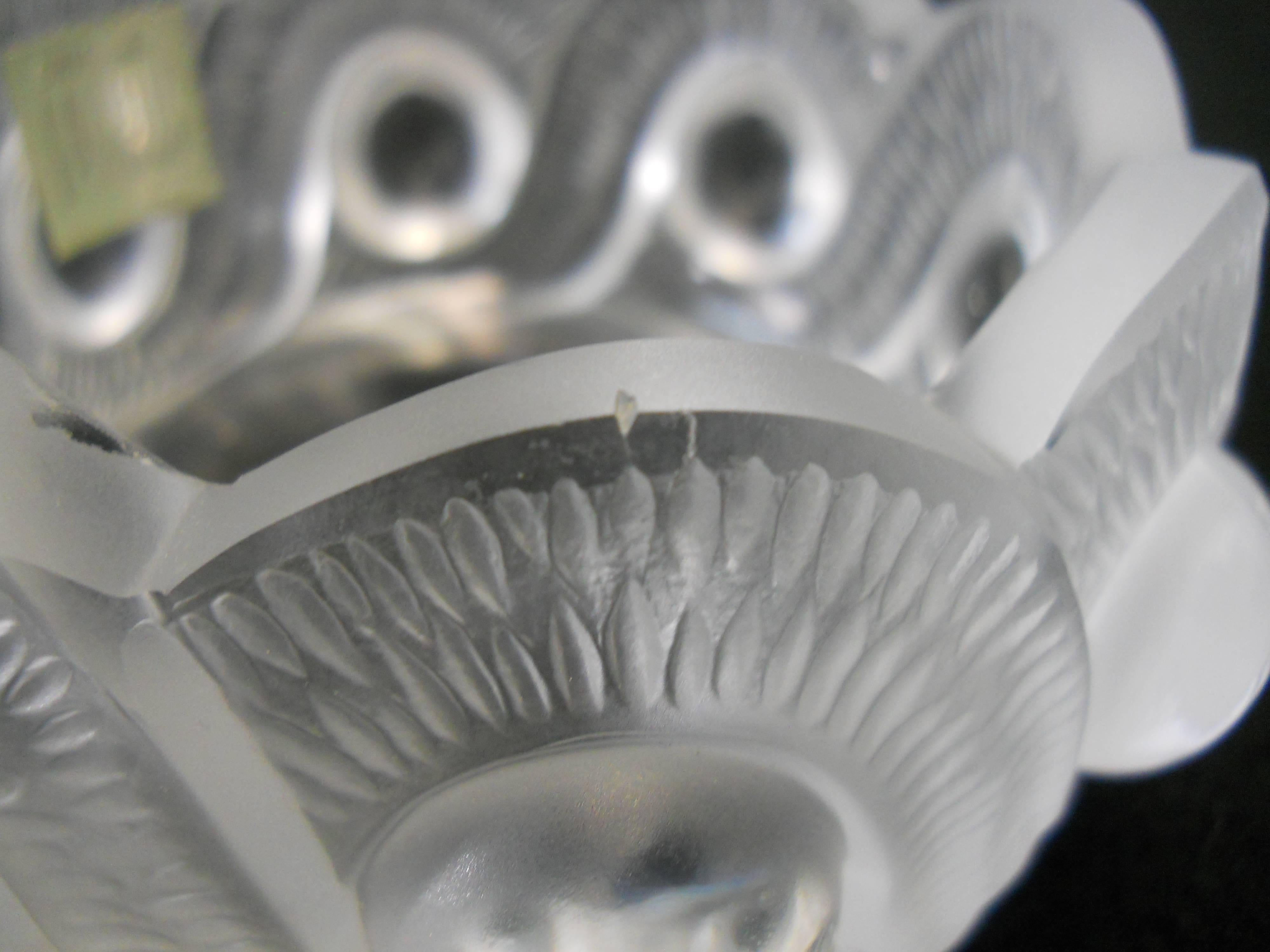 20th Century Lalique Gao Cendrier or Ashtray or Decrotive Bowl, Hand Signed Lalique