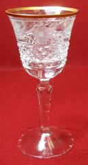Ebeling & Reuss Crystal Marquis Pattern Set of 8 Gold Trim Water Goblets