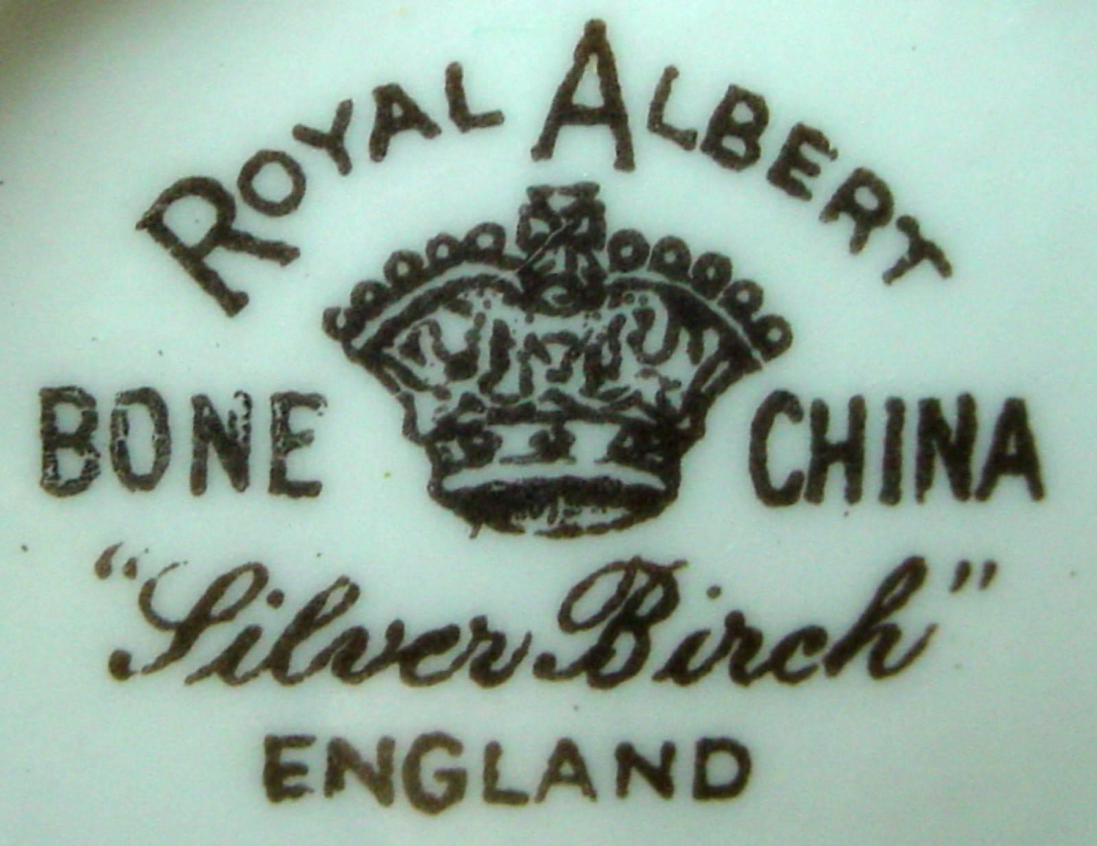 ROYAL ALBERT china SILVER BIRCH pattern 24-piece Tea or Dessert Set 2