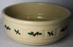 LONGABERGER company HOLLY pattern Stackable Soup Cereal Bowl 6-1/8" MADE IN USA