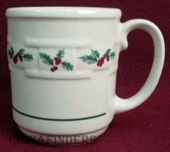 Vintage LONGABERGER company HOLLY pattern Mug - 4-1/8" MADE IN USA 