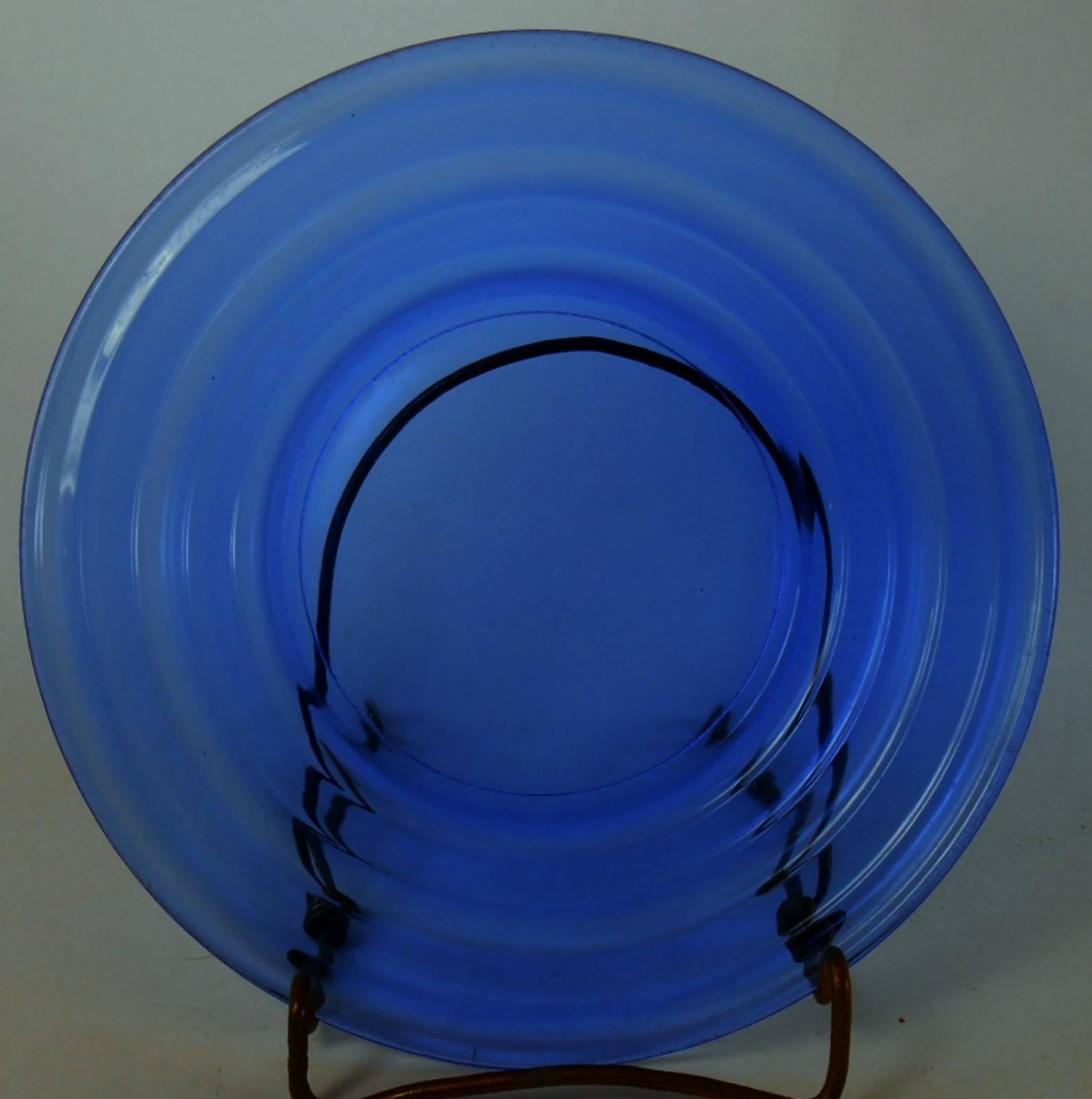 Hazel Atlas Glass Moderntone Cobalt Blue Forty-Nine-Piece Service for Eight 1