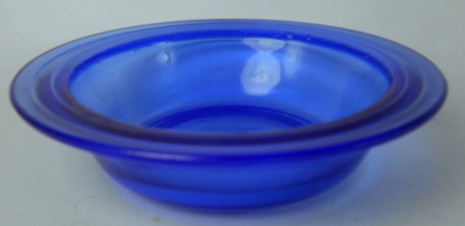 American Hazel Atlas Glass Moderntone Cobalt Blue Forty-Nine-Piece Service for Eight