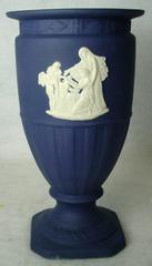 Vintage Wedgwood ENgland Jasperware MIDNIGHT BLUE color Posy Vase