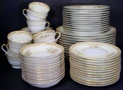 NORITAKE china LOIS 677 pattern 72-pc SET SERVICE for TWELVE (12)