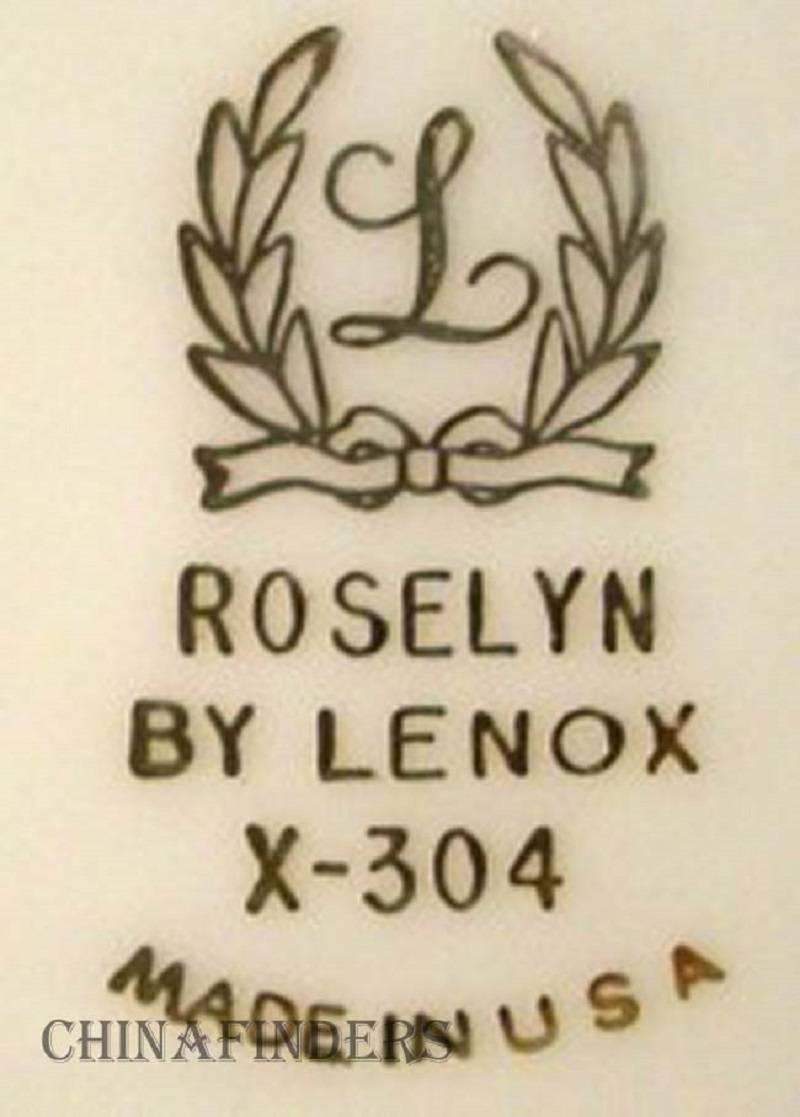 American LENOX china ROSELYN X304 pattern 36-piece SET SERVICE for Nine For Sale