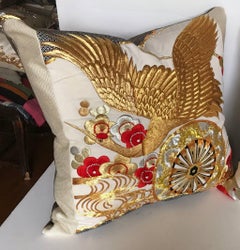 Custom Pillow Cut from a Vintage Japanese Silk Uchikake Wedding Kimono
