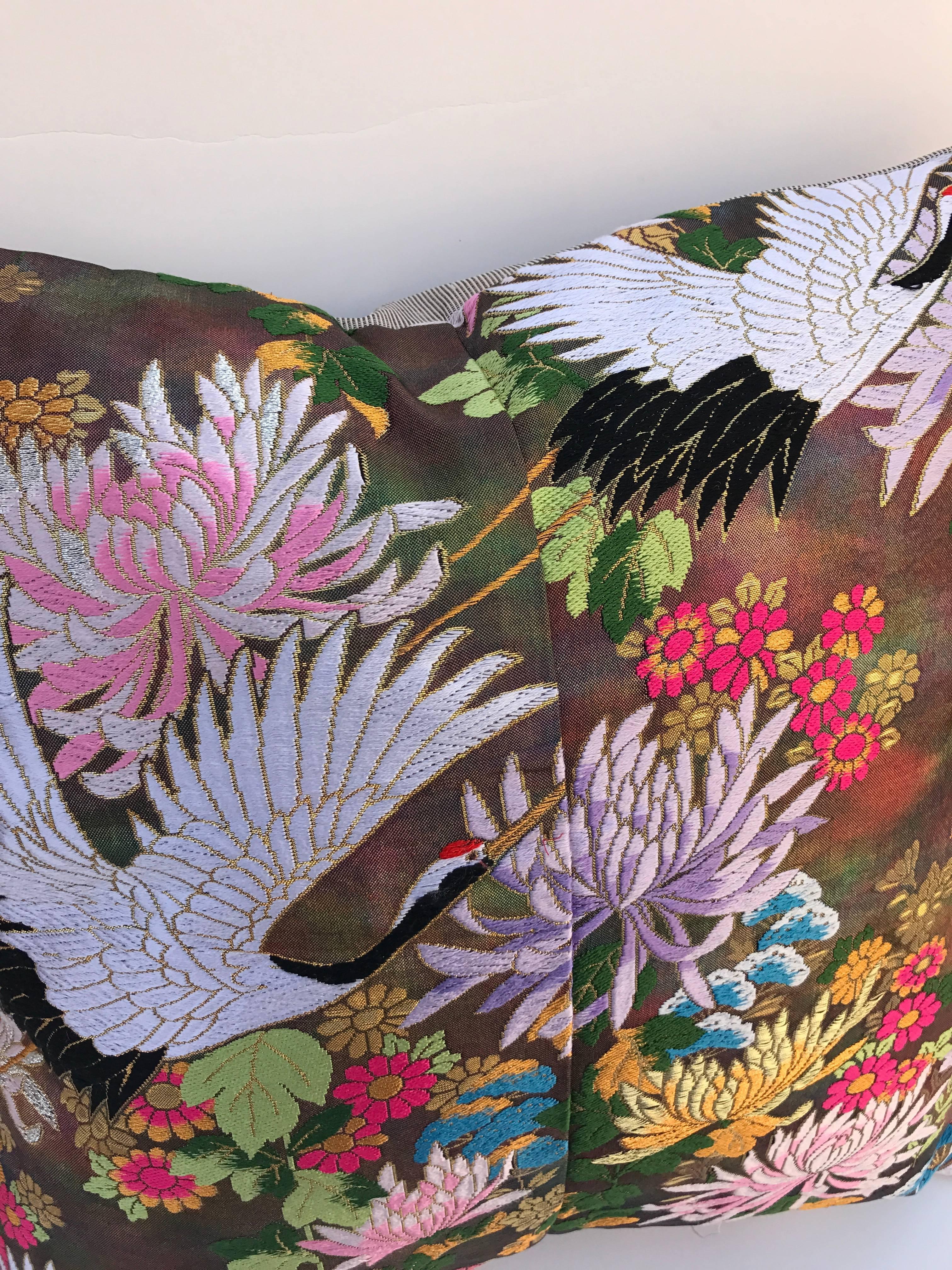 Custom Pillow Cut from a Japanese Vintage Silk Uchikake Wedding Kimono 1